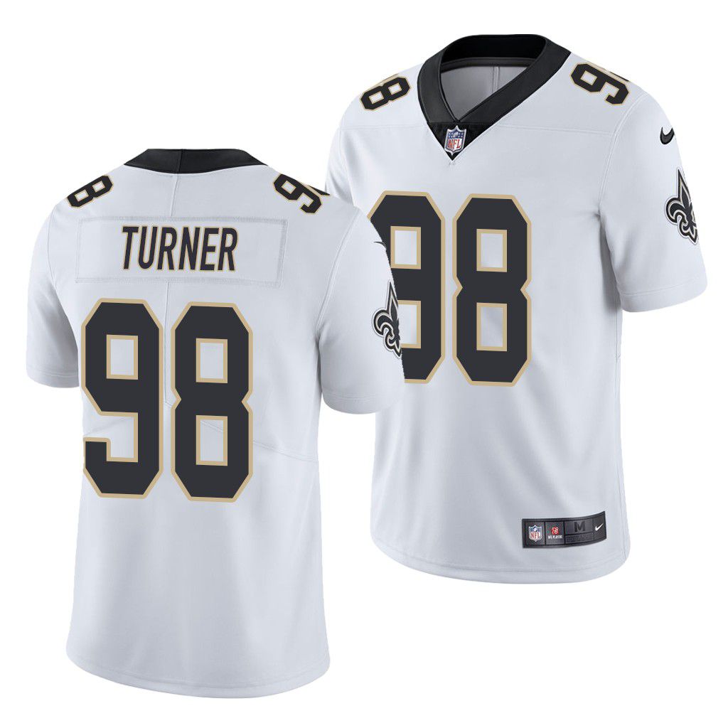 Men New Orleans Saints 98 Payton Turner Nike White Limited NFL Jersey